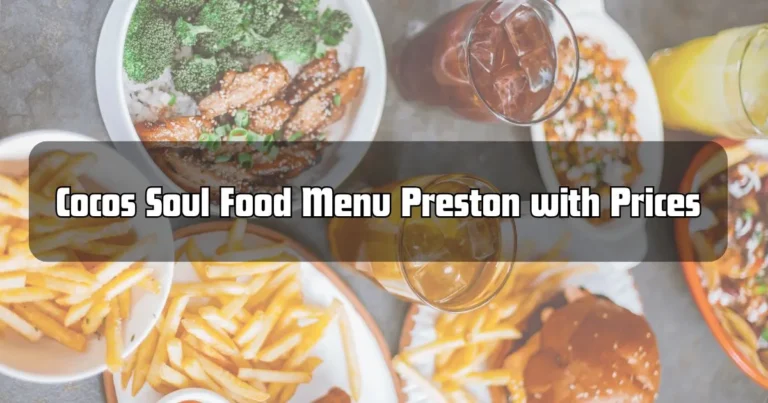 Cocos Soul Food Menu Preston