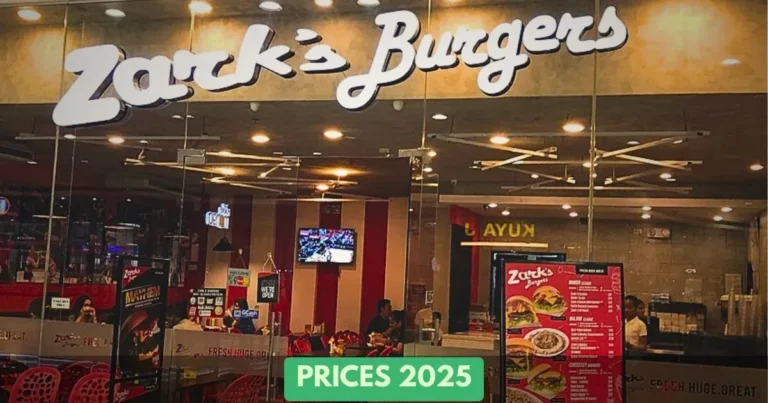 Zarks Burger Menu Prices